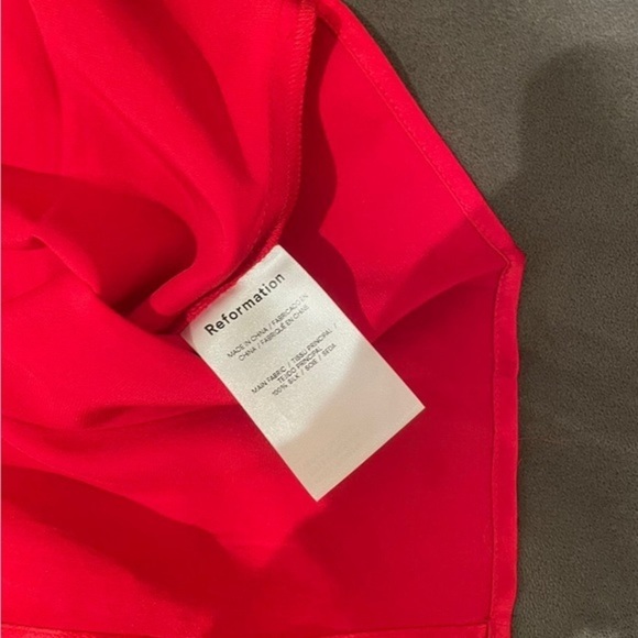 Reformation Frankie Silk Dress in Tango *NWT* - Picture 6 of 6